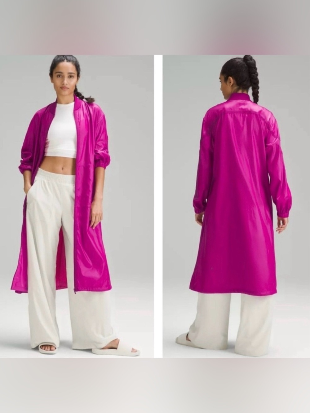 Lululemon Reversible Drape-Sleeve Long Jacket Sonic Pink / Wild Berry Size 6